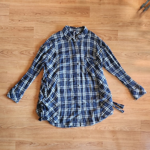 Free People Oversized Plaid Shirt - Picture 2 of 4